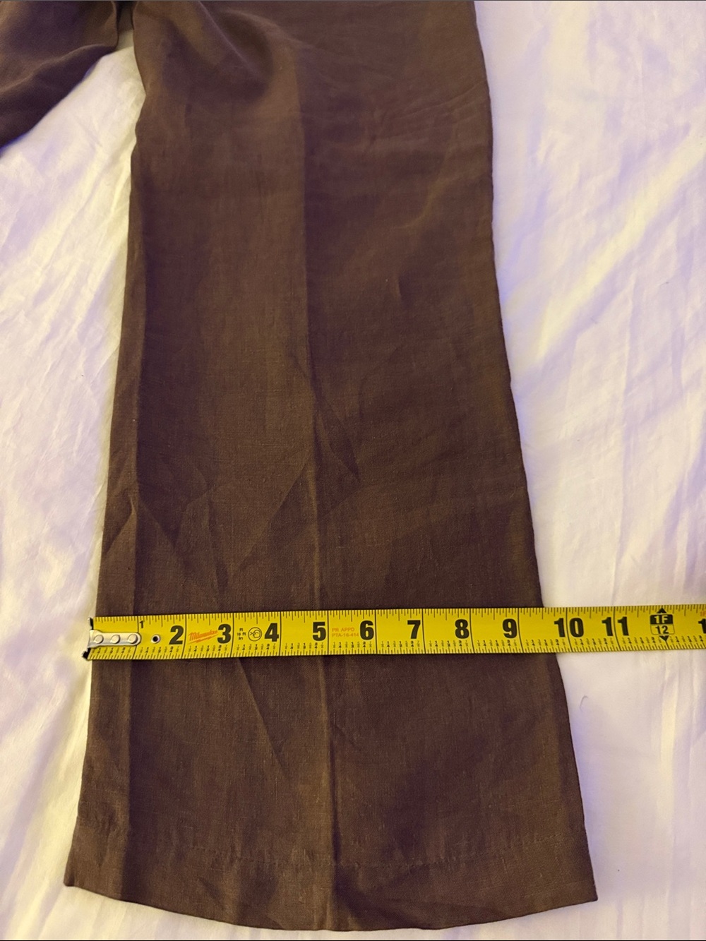 Eileen Fisher Wide-Leg Linen Blend Pants - Dark Brown - Picture 9 of 9